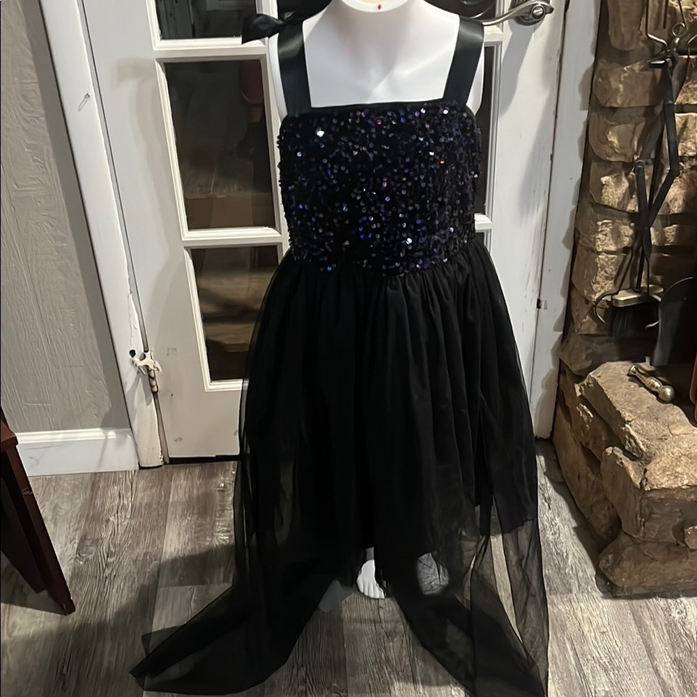 SHEIN Black Sequin Kids Formal Dress